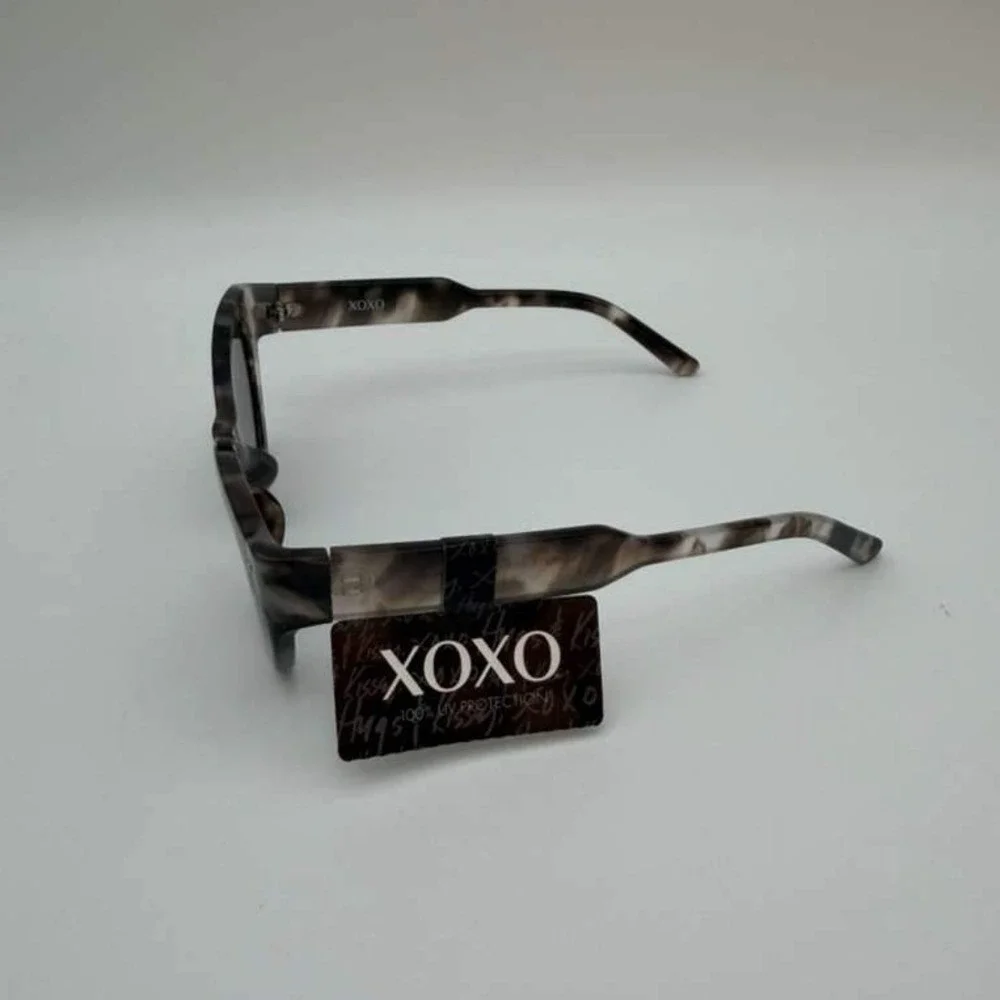 XOXO Cat Eye Sunglasses Marble Tortoise Frame Purple Gradient Lens UV Protection